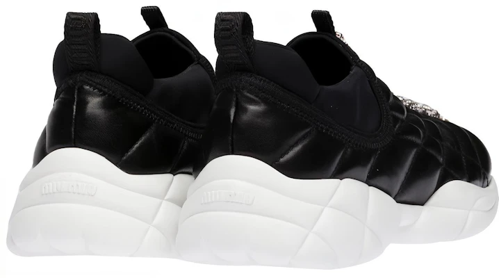 MIU MIU Kasut Kain Slip-On 'Hitam Putih' 5S374D_3KEV_F0002_F_010 Shop MIU MIU Kasut Kain Slip-On 'Hitam Putih' 5S374D_3KEV_F0002_F_010