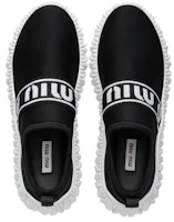 Purchase MIU MIU 彈力針織套穿運動鞋 黑白