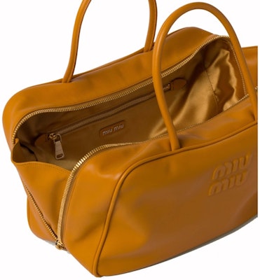 Miu Miu Leather Top Handle Pomegranate Yellow Order Miu Miu Leather Top Handle Pomegranate Yellow
