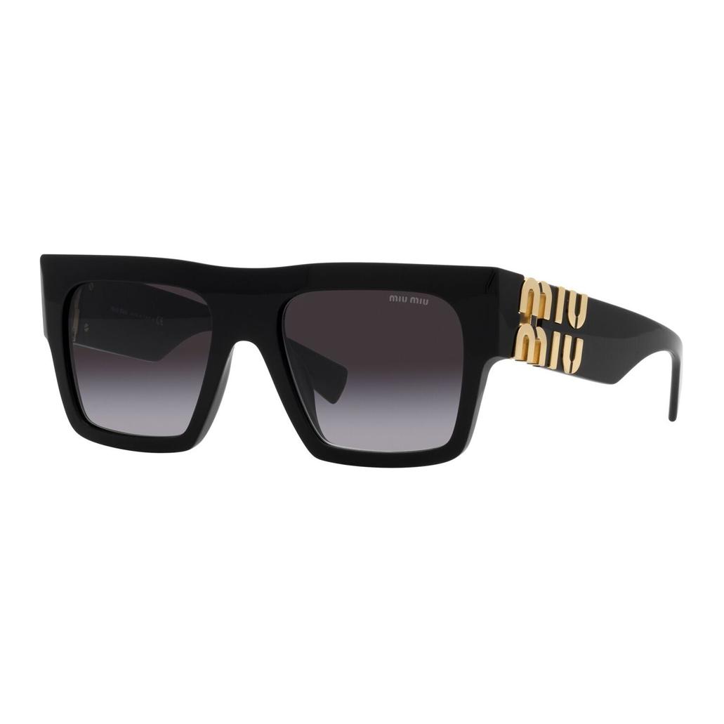 MIU MIU Letter Logo Irregular Frame Sunglasses Unisex Couples Black. 0MU10WS1AB5D1