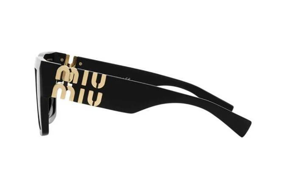 Purchase 미우미우 레터 로고 블랙 선글라스 남녀공용 커플용 불규칙 프레임. 0MU10WS1AB5D1