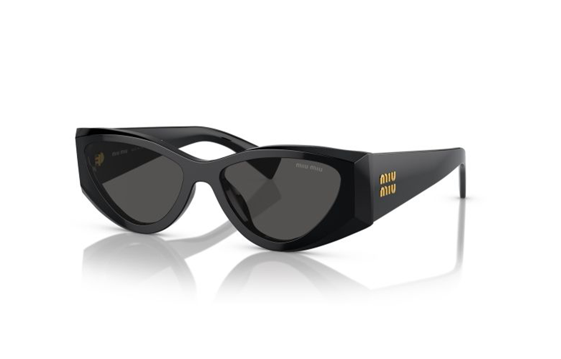 MIU MIU Logo Cat-Eye Acetate Sunglasses Unisex Black MU06YS1AB5S0