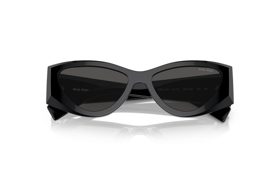 Lookbook MIU MIU 标志性猫眼板材墨镜 男女通用 黑色 MU06YS1AB5S0