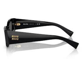 Shop MIU MIU 貓眼黑色Logo太陽眼鏡 男女通用 MU06YS1AB5S0
