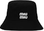 Buy MIU MIU Logo Decor Polyester Unisex Black Bucket Hat for Couples. 102464384