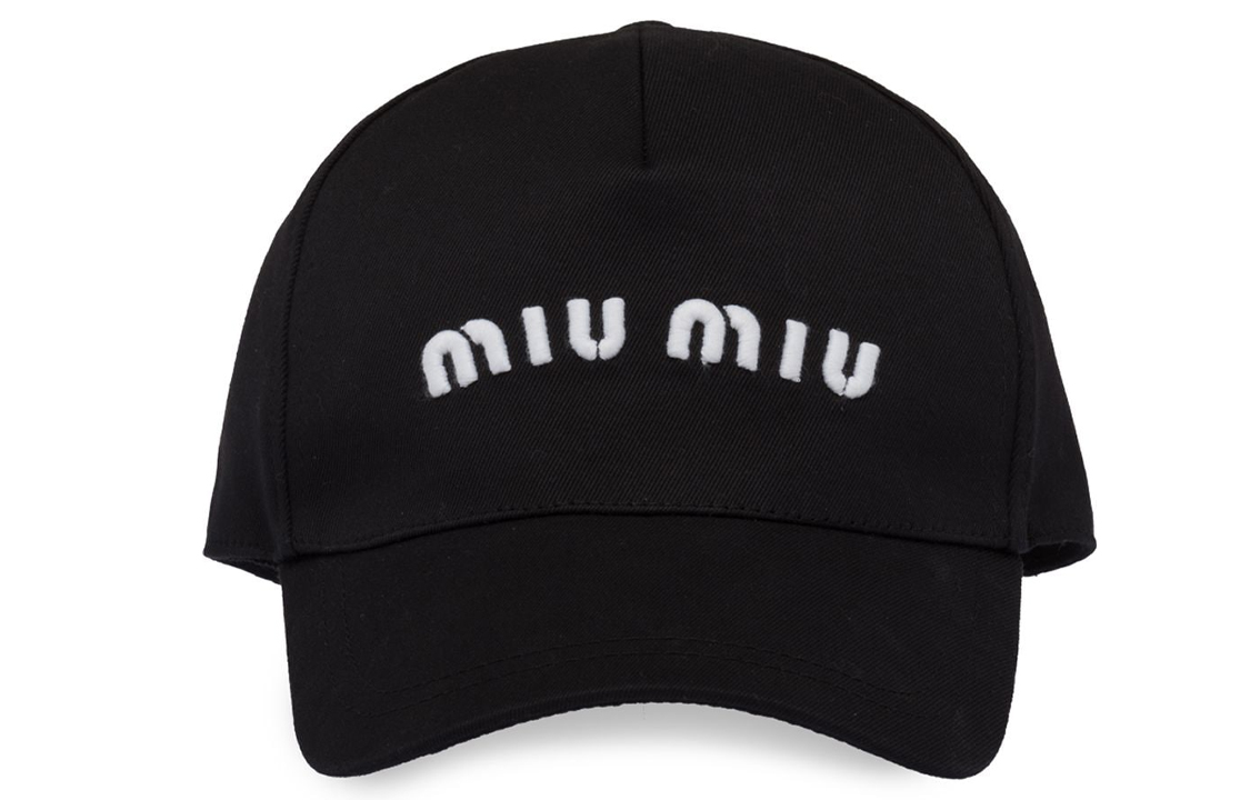 Order MIU MIU Logo Embroidered Cotton Baseball Cap Unisex Black. 5HC1792DOQ-F0967