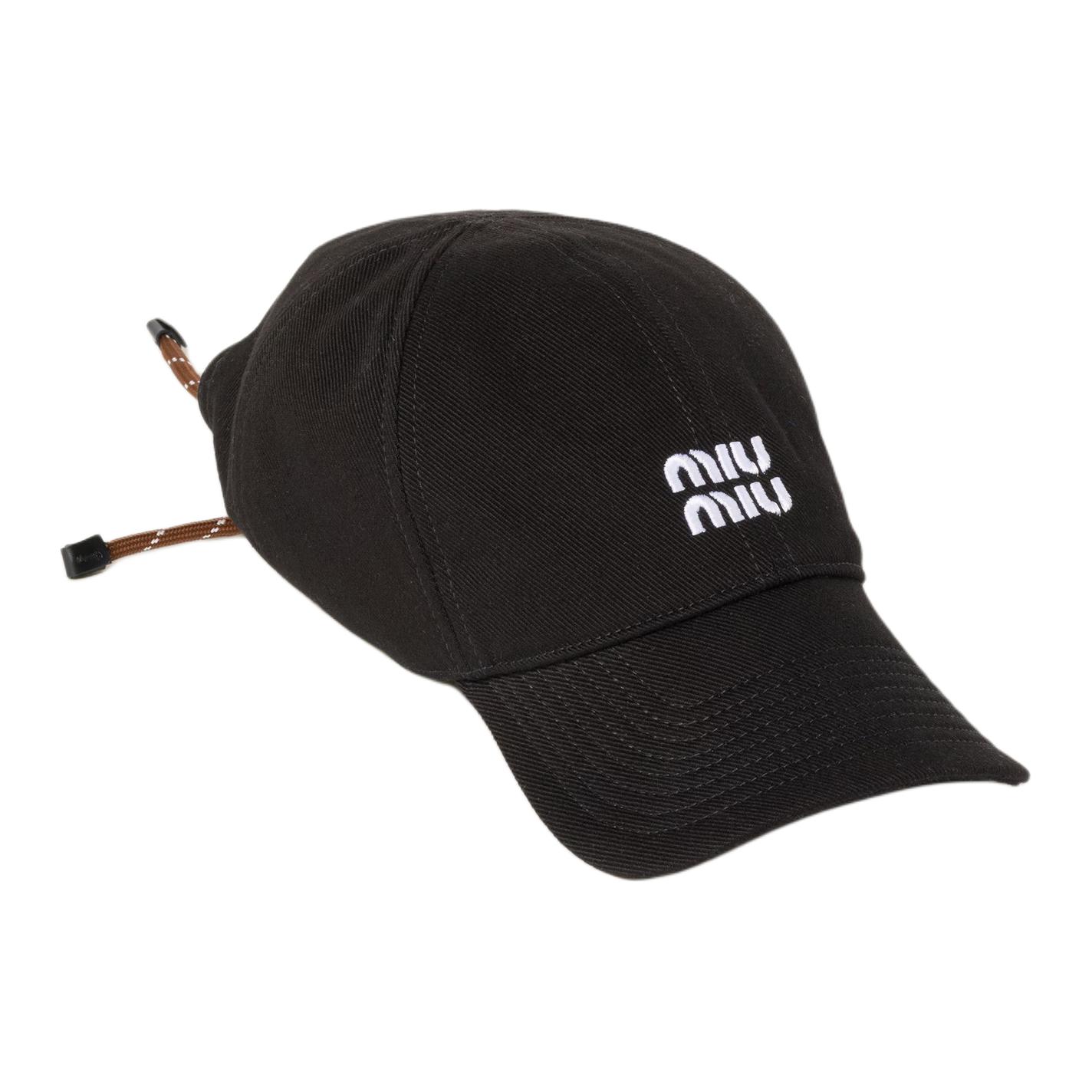 MIU MIU Logo Fabric Unisex Baseball Cap Black/Tobacco Color 5HC369_2CR1_F034S