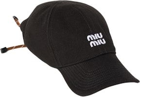 MIU MIU Logo Fabric Unisex Baseball Cap Black/Tobacco Color 5HC369_2CR1_F034S MIU MIU Logo Fabric Unisex Baseball Cap Black/Tobacco Color 5HC369_2CR1_F034S