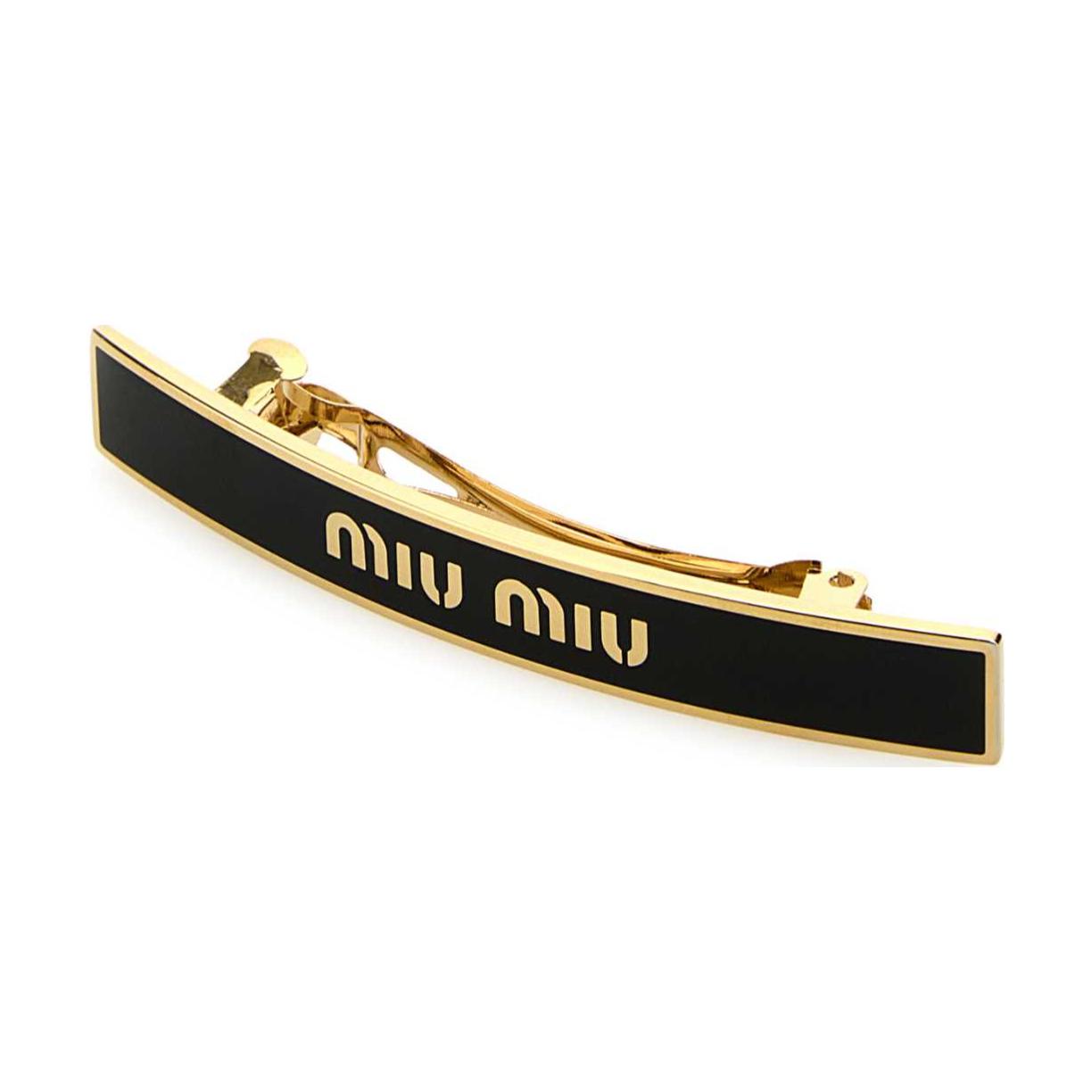 Lookbook MIU MIU 女士黑色金属logo发夹. 5IF1722F6T