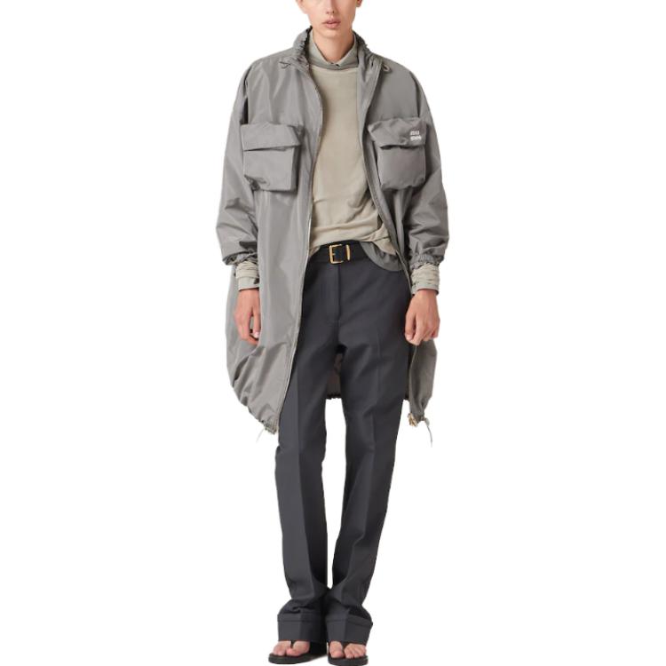 MIU MIU Logo Patch Knit Crewneck Long Sleeve Oversized Tee Grey SS23 Unisex. MJL939-121U-F0D32-S-231 圖 7