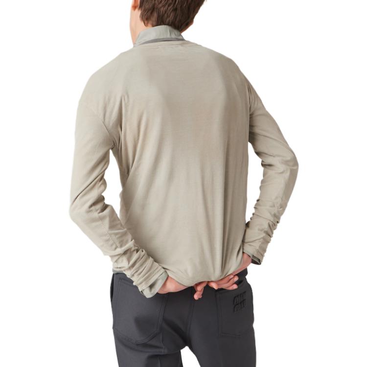 MIU MIU Logo Patch Knit Crewneck Long Sleeve Oversized Tee Grey SS23 Unisex. MJL939-121U-F0D32-S-231 圖 8