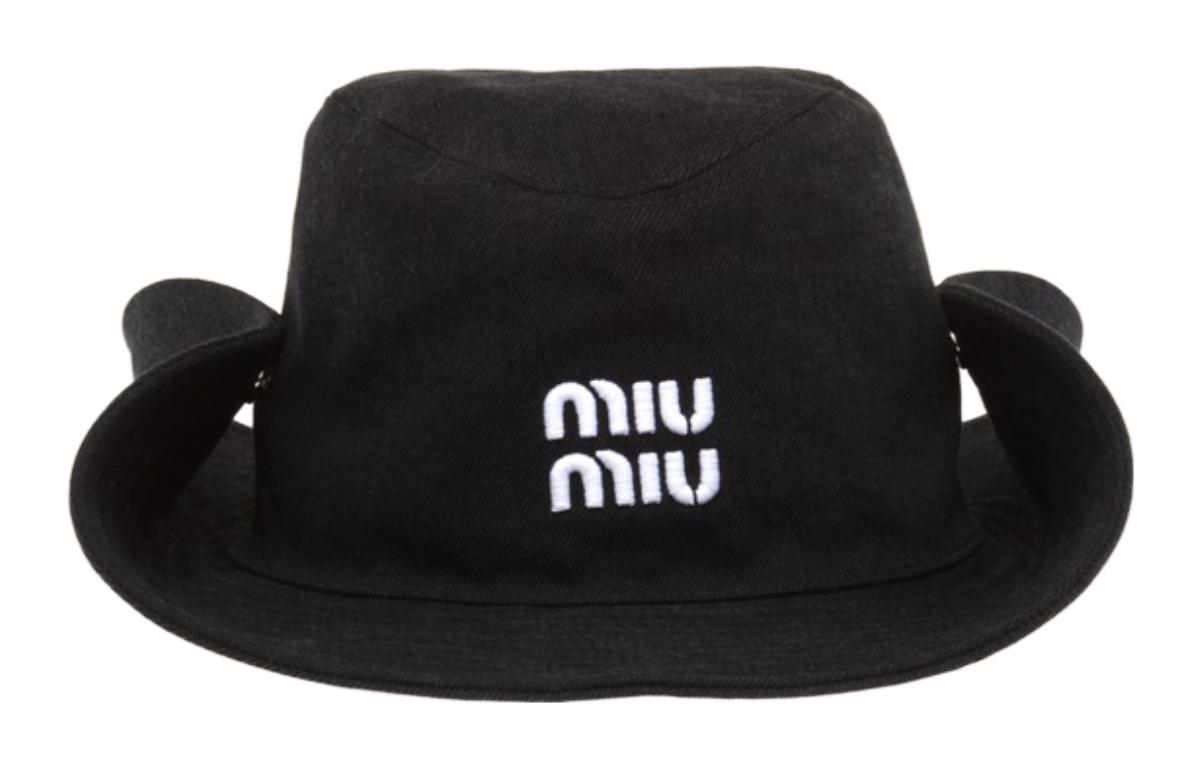 MIU MIU Logo Print Hat Unisex Couple Style - Black 5HC221-2F3W-F0967