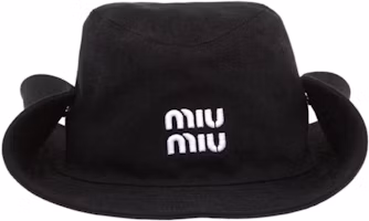 Order MIU MIU 黑色Logo印花帽 情侶款 帽子 5HC221-2F3W-F0967