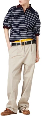 MIU MIU Baju Polo Jalur Logo Lengan Panjang Unisex Biru MML951-140V-F0008-S-OOO Lookbook MIU MIU Baju Polo Jalur Logo Lengan Panjang Unisex Biru MML951-140V-F0008-S-OOO