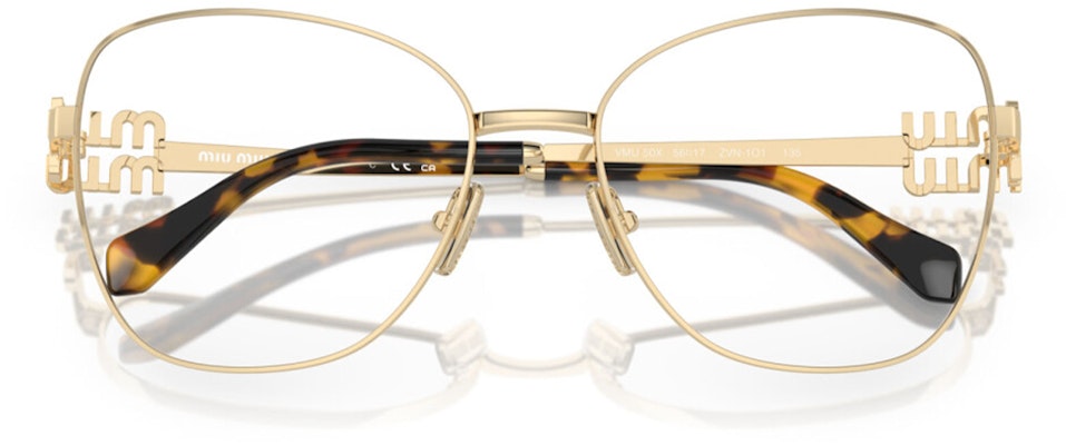 MIU MIU 男款金色金属不规则光学眼镜配LOGO镜腿 MU50XVZVN1O1 Lookbook MIU MIU 男款金色金属不规则光学眼镜配LOGO镜腿 MU50XVZVN1O1