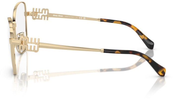 MIU MIU 男款金色金属不规则光学眼镜配LOGO镜腿 MU50XVZVN1O1 Shop MIU MIU 男款金色金属不规则光学眼镜配LOGO镜腿 MU50XVZVN1O1