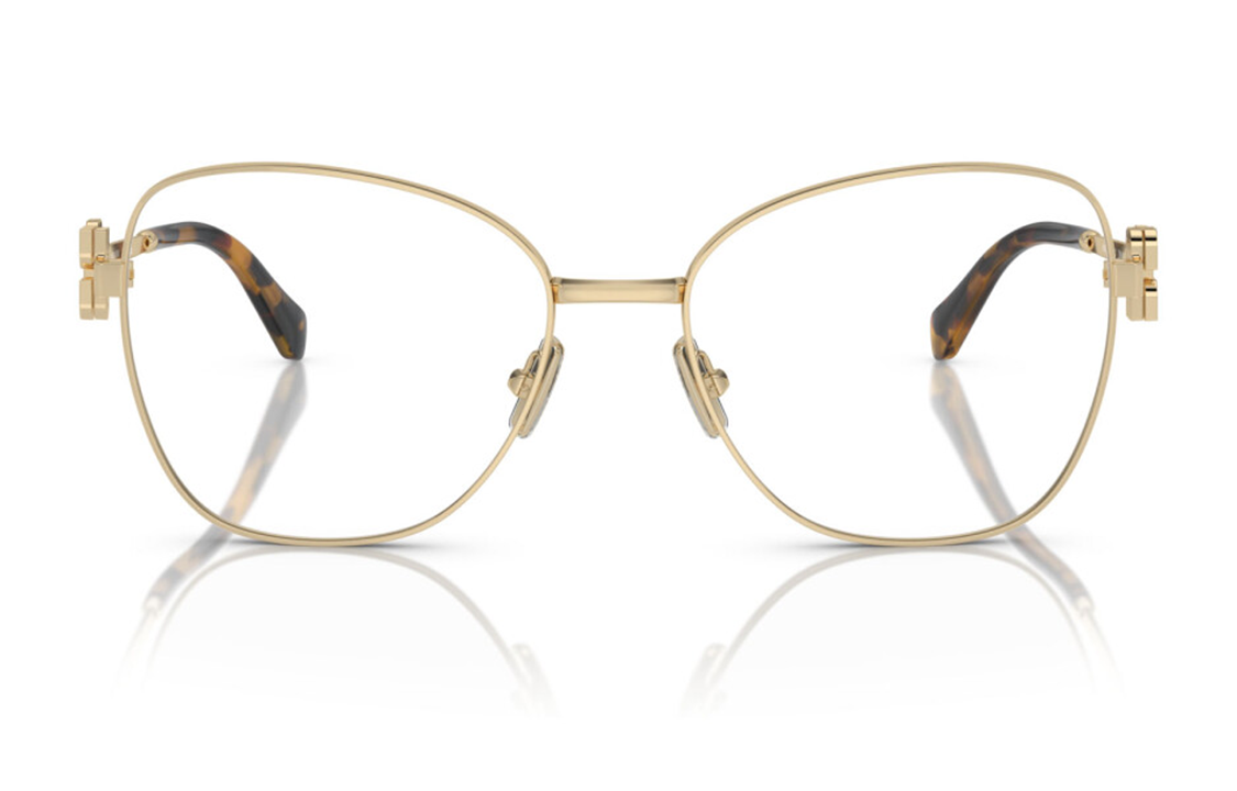 Purchase MIU MIU 男款金色金属不规则光学眼镜配LOGO镜腿 MU50XVZVN1O1