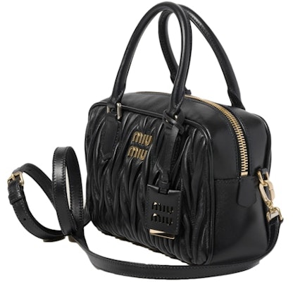 Miu Miu Matelasse Nappa Leather Top-Handle Black Order Miu Miu Matelasse Nappa Leather Top-Handle Black