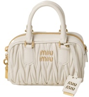 Miu Miu Matelasse Nappa Leather Top-Handle White Miu Miu Matelasse Nappa Leather Top-Handle White