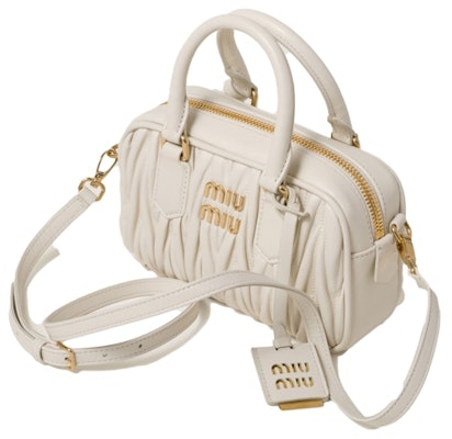 Miu Miu Matelasse Nappa Leather Top-Handle White Order Miu Miu Matelasse Nappa Leather Top-Handle White
