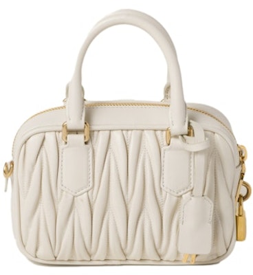 Miu Miu Matelasse Nappa Leather Top-Handle White Lookbook Miu Miu Matelasse Nappa Leather Top-Handle White