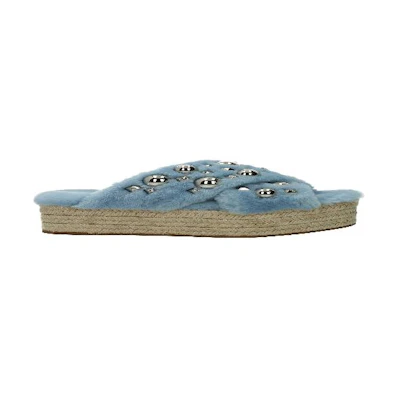 MIU MIU Miu Mitsu Slippers 'Heavenly Light Blue Fur'