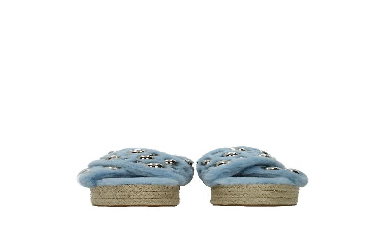 MIU MIU Miu Mitsu Slippers 'Heavenly Light Blue Fur' 圖 15