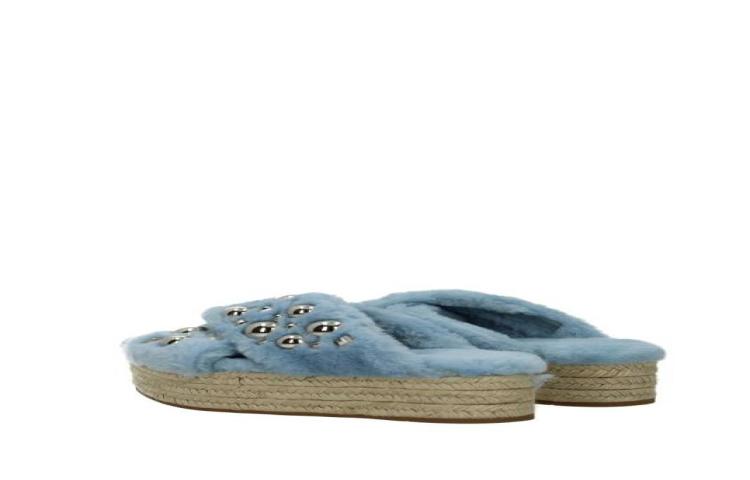 MIU MIU Miu Mitsu Slippers 'Heavenly Light Blue Fur' 圖 3
