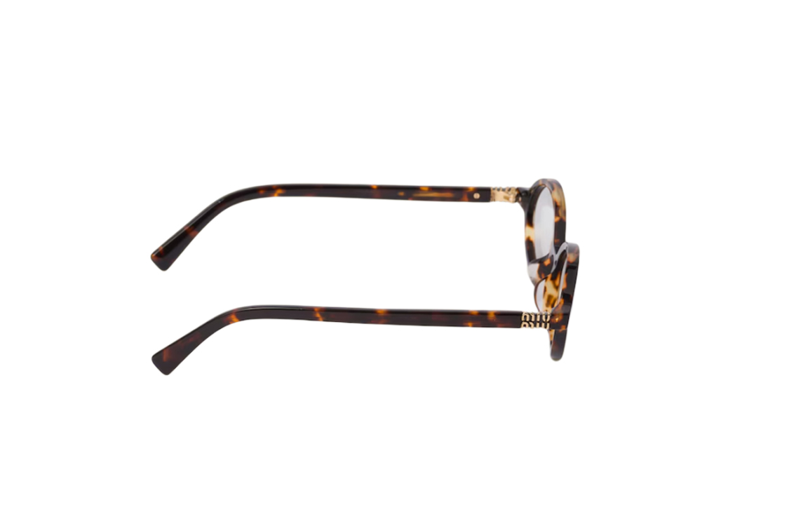 Shop Kacamata MIU MIU Oval Blue Light Frame Tortoiseshell dengan Logo untuk Pria. SMU04Z_SVAU_FE08N_C_050