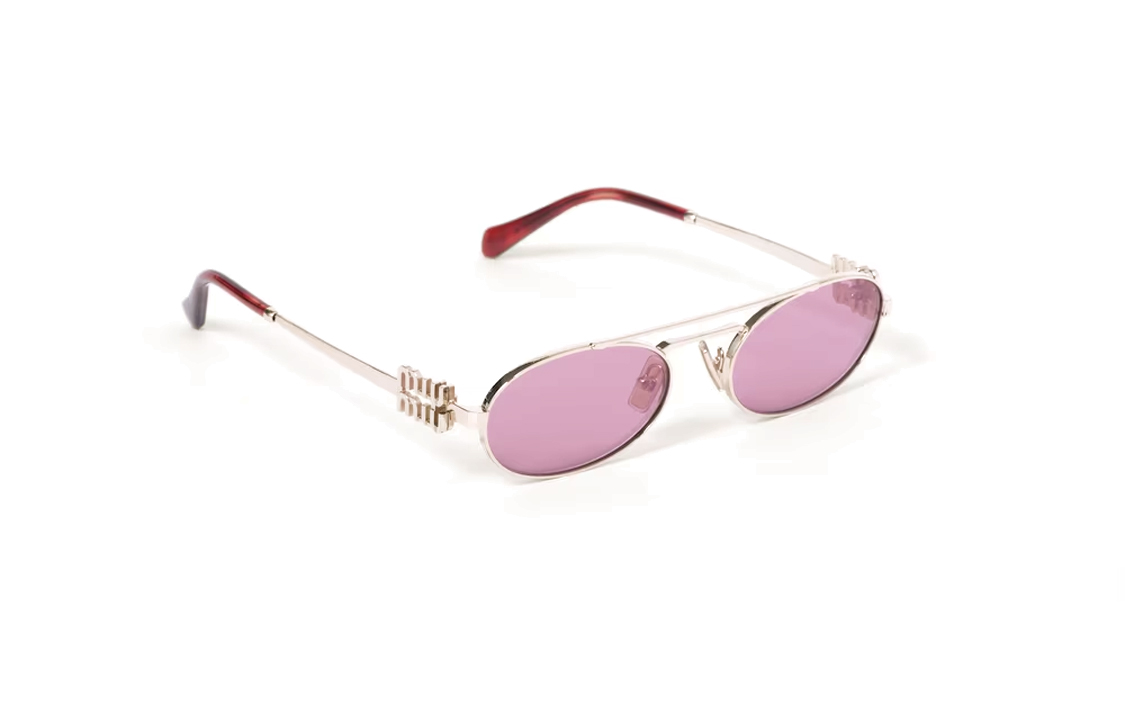 MIU MIU Oval Metal Sunglasses - Gold Unisex Shades for Couples Sun Protection SMU54ZEZVNFE50DC053