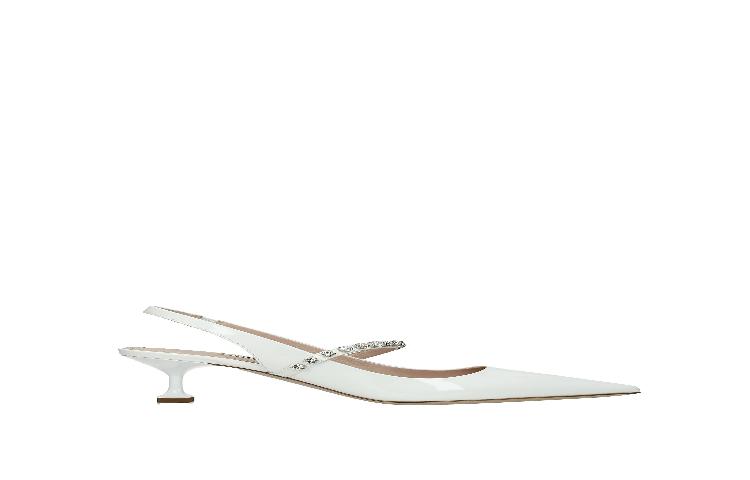 MIU MIU Patent Leather Sandals 'White'