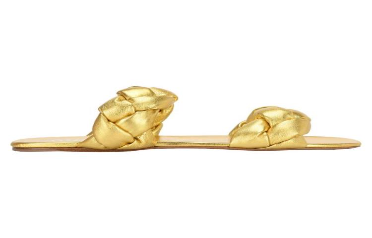MIU MIU Prada Flat Sandal 'Metal-Weave Gold'