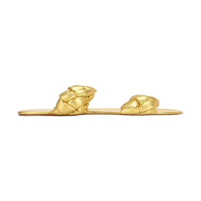 MIU MIU Prada Flat Sandal 'Metal-Weave Gold'