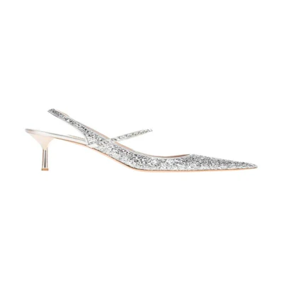 MIU MIU Prada Glitter Slingback Pumps 'Silver'