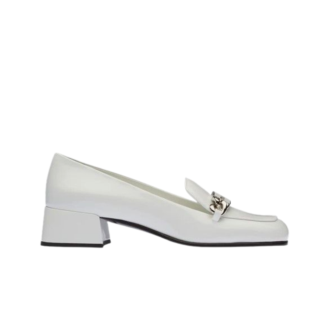 Buy MIU MIU Prada Patent Leather Chunky Heel 'White' 5D658D-JHR-F0009