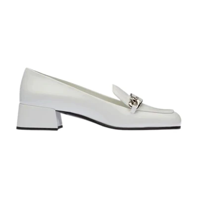 MIU MIU Prada Patent Leather Chunky Heel 'White'