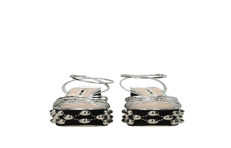 MIU MIU PRE 'Silver Black Lame Camoscio Argento Nero'
