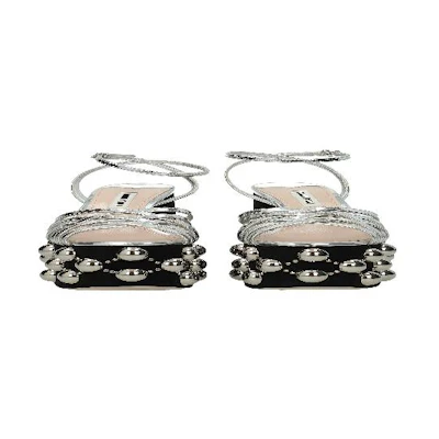 MIU MIU PRE 'Silver Black Lame Camoscio Argento Nero'