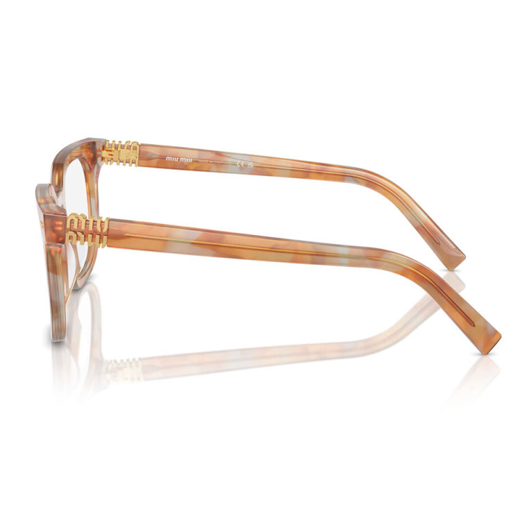 Lookbook MIU MIU Cermin Mata Optikal Segi Empat Acetate Cetakan Unisex Coklat. MU06XVF-13U1O1