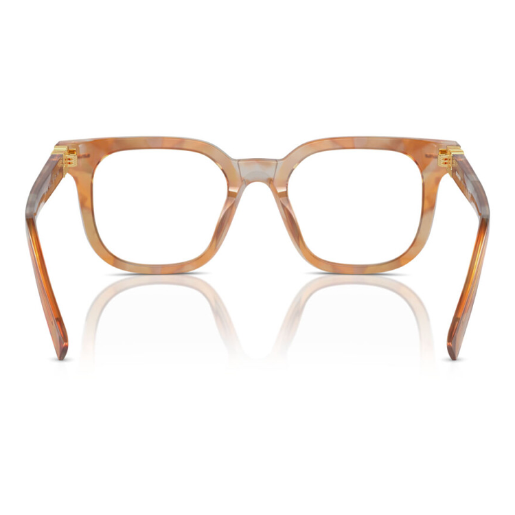 Shop MIU MIU Cermin Mata Optikal Segi Empat Acetate Cetakan Unisex Coklat. MU06XVF-13U1O1