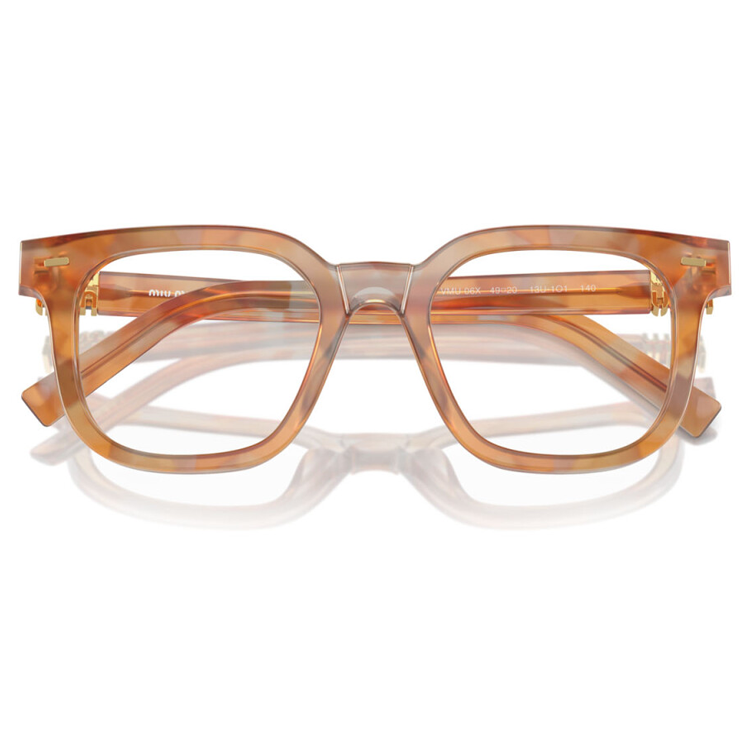 Details for MIU MIU Cermin Mata Optikal Segi Empat Acetate Cetakan Unisex Coklat. MU06XVF-13U1O1