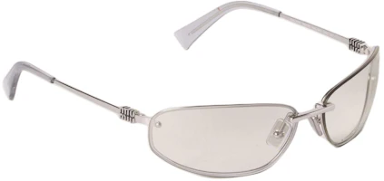 Shop MIU MIU Rectangular Metal Sunglasses Silver Unisex Couple Design. SMUA50_M1BC_F08H1_C_068