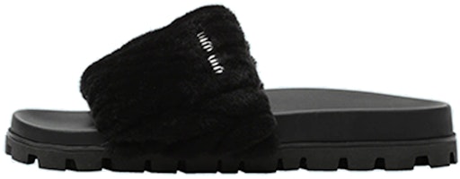 MIU MIU Shearling Slippers 'Black' 5XX522_2DNU_F0002_F_D010 MIU MIU Shearling Slippers 'Black' 5XX522_2DNU_F0002_F_D010
