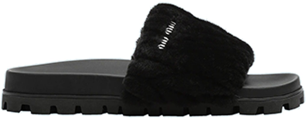 MIU MIU Selipar Shearling 'Hitam' 5XX522_2DNU_F0002_F_D010 Order MIU MIU Selipar Shearling 'Hitam' 5XX522_2DNU_F0002_F_D010