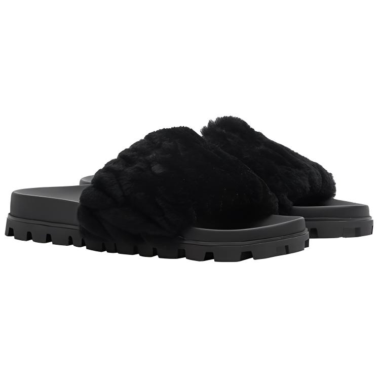 Lookbook MIU MIU Shearling Slippers 'Black' 5XX522_2DNU_F0002_F_D010
