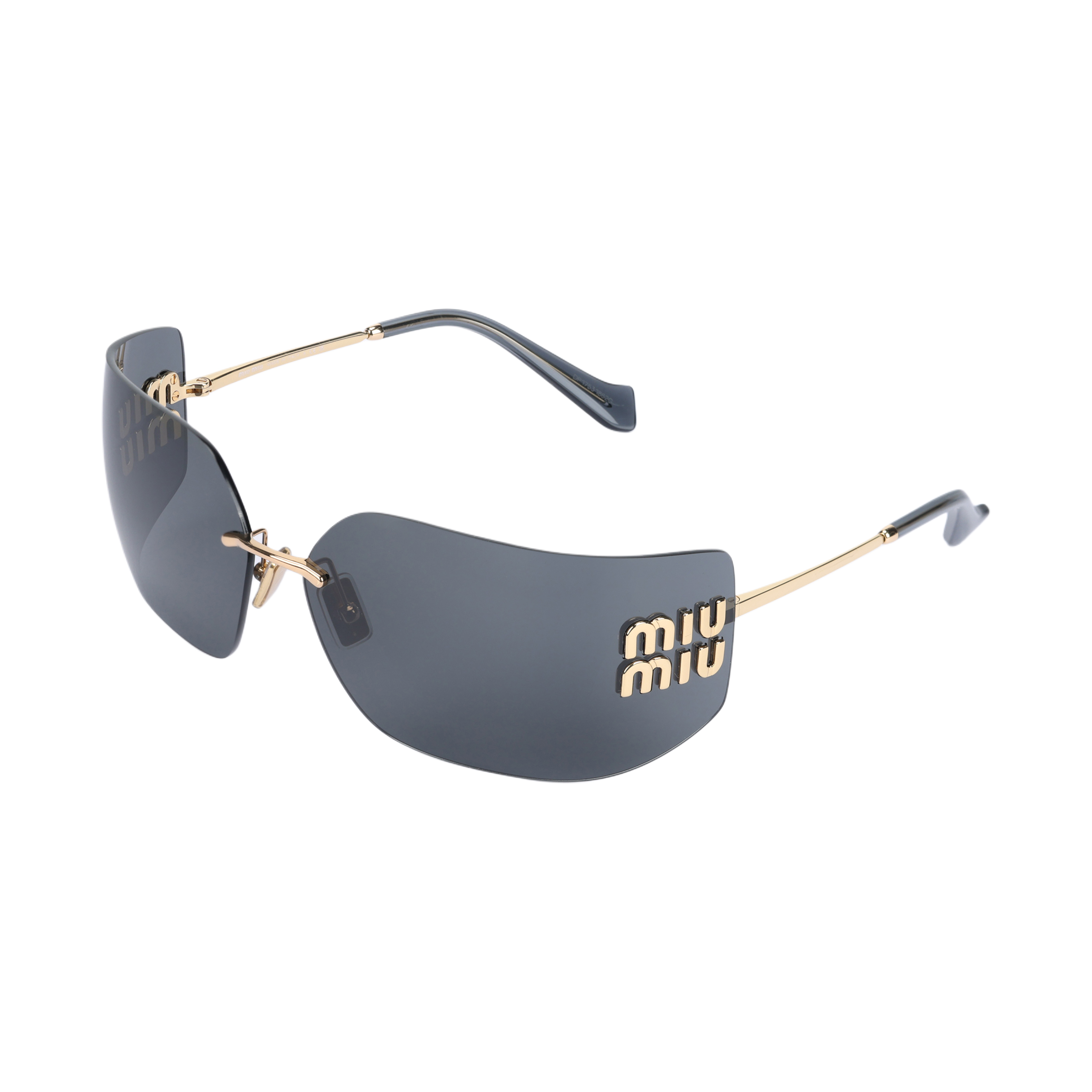 MIU MIU Square Acetate Nylon Metal Sunglasses Gold/Black for Men SMU54Y-5AK5S0