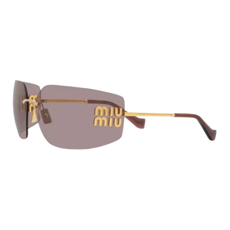 MIU MIU Square Acetate Nylon Metal Sunglasses Gold/Black for Men SMU54Y-5AK5S0 圖 5