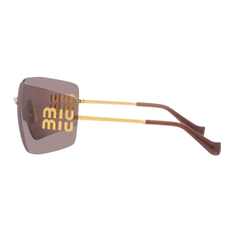 MIU MIU Square Acetate Nylon Metal Sunglasses Gold/Black for Men SMU54Y-5AK5S0 圖 7