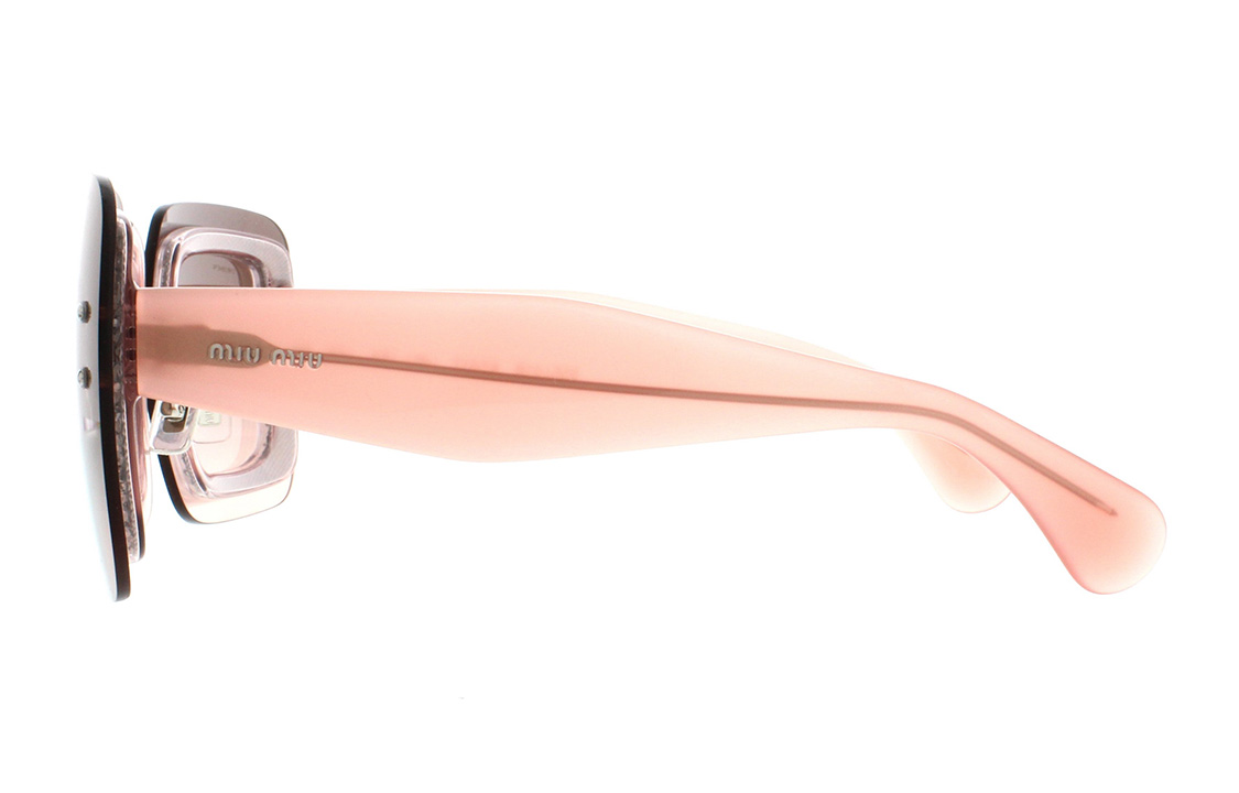 Shop MIU MIU Cermin Mata Hitam Persegi Berkilau SMU01REUEU-F01E2