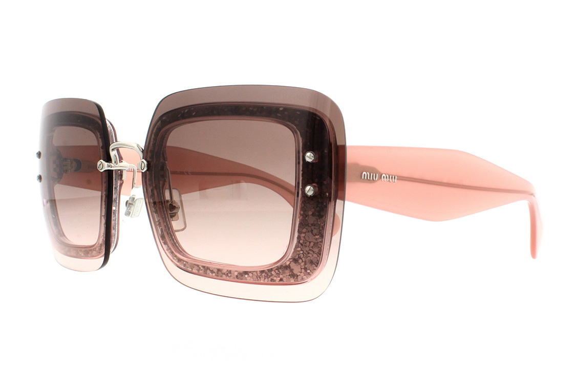 Purchase MIU MIU Cermin Mata Hitam Persegi Berkilau SMU01REUEU-F01E2